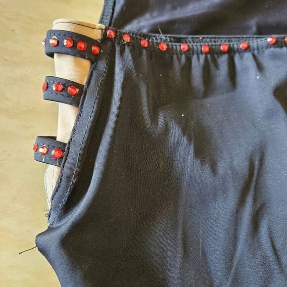 Weissman custom costume NWOT child medium black with red rhinestones contemporar - Picture 4 of 8